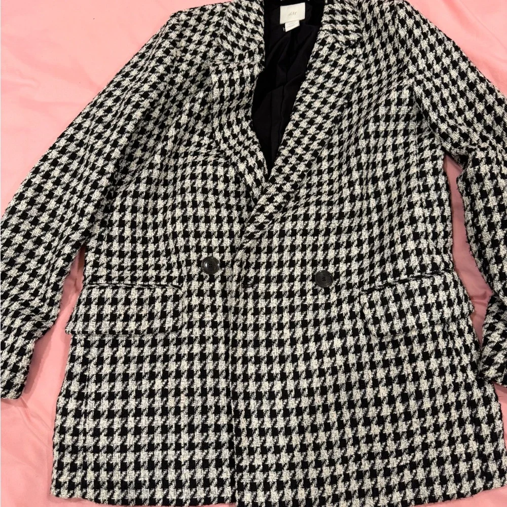 Stylish Houndstooth over sized Blazer size s - Picture 2 of 11